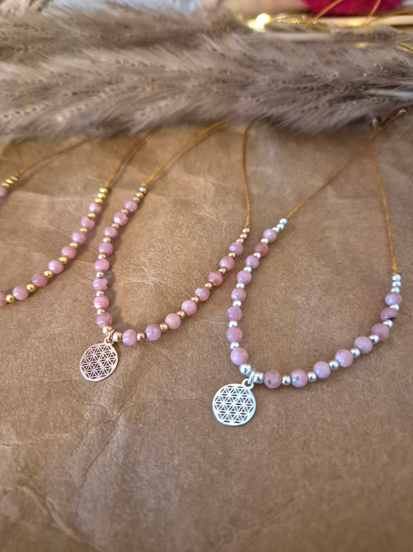 Vivara Lebensblume Kette/Armband Rhodochrosit