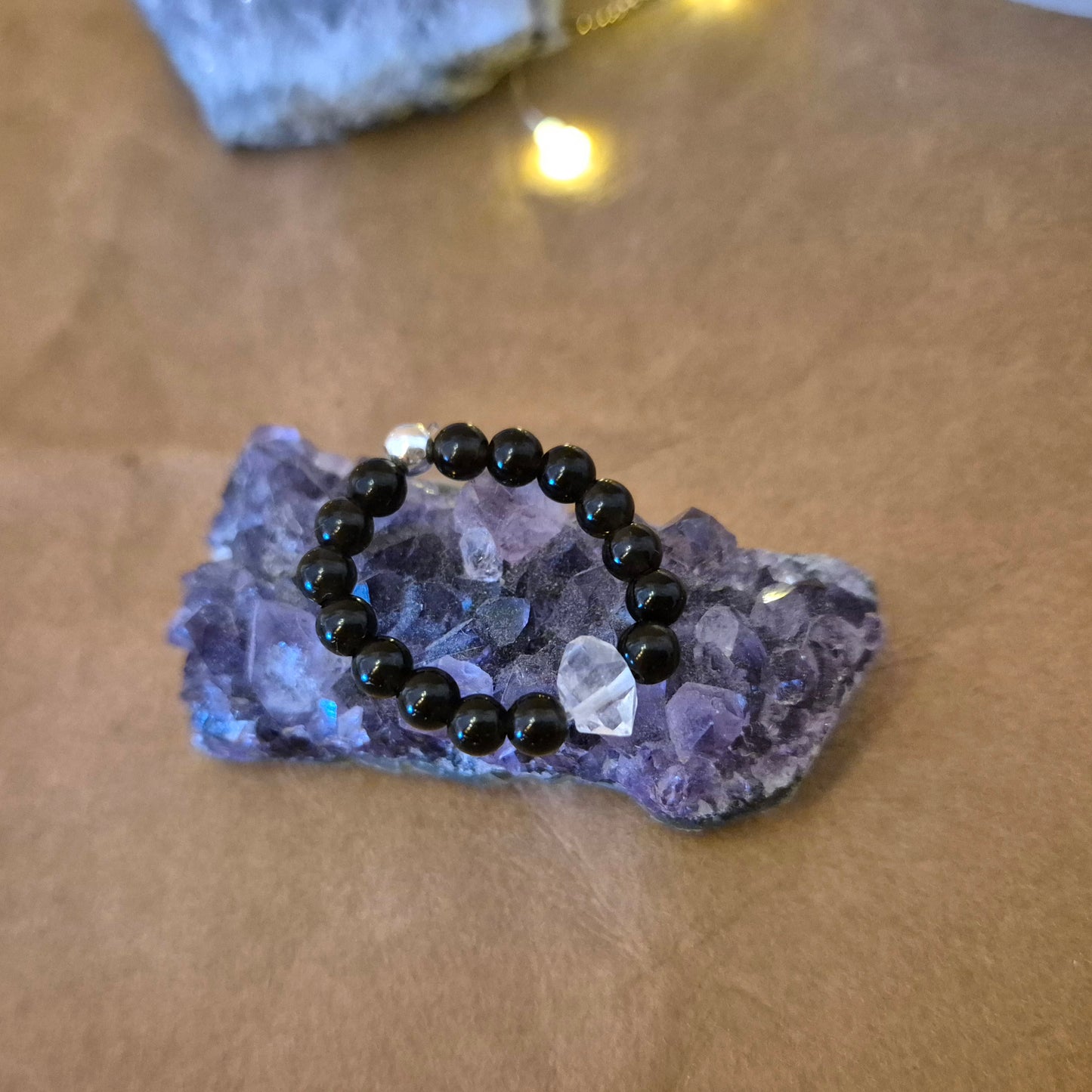 LUMANI Ring Onyx Herkimer Diamant 20% ab 3Stück