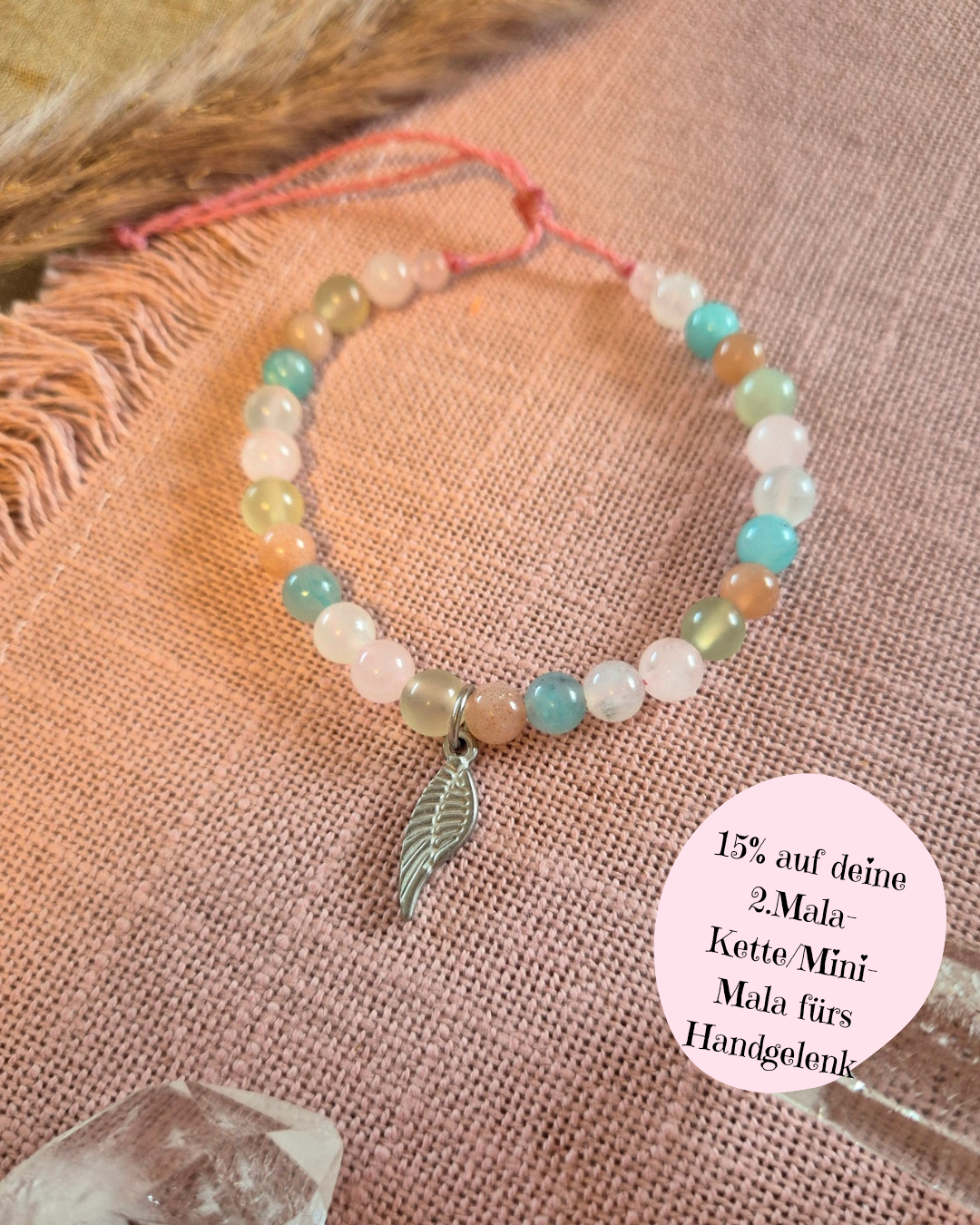 Mini-Mala für´s Handgelenk FEE PASTELLY-HIPPIE