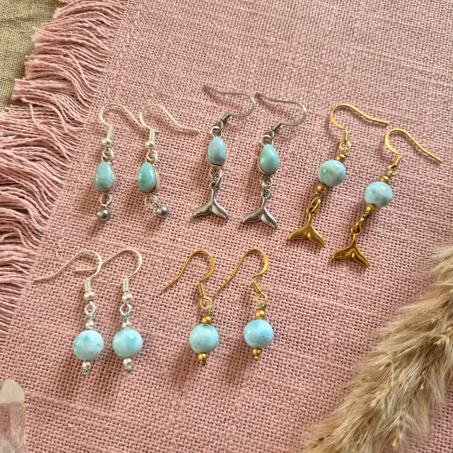 LARIMAR Ohrringe an Ohrhaken