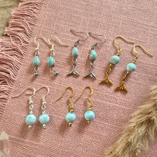 LARIMAR Ohrringe an Ohrhaken