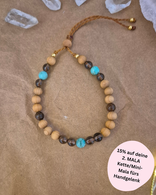 Mini-Mala fürs Handgelenk „Ich öffne mich für Veränderung, vertraue meiner inneren Weisheit und gehe meinen Weg in Balance und Zuversicht.“
