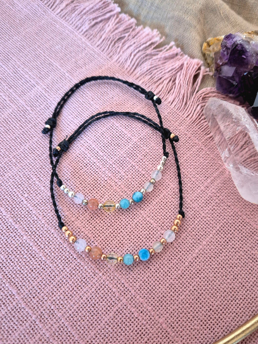Chakra Armband "be different" Schwarz NEUES DESIGN
