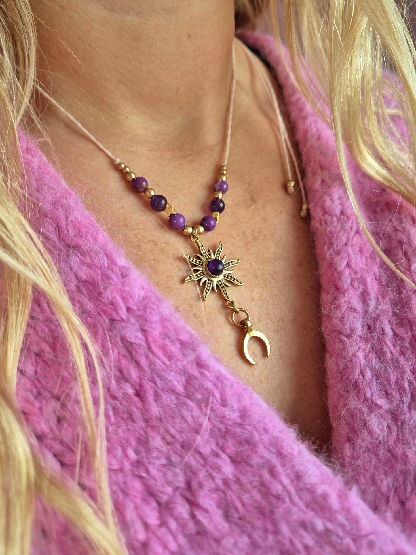 🚚 SOLUNA Kette Amethyst&Phosphosiderit