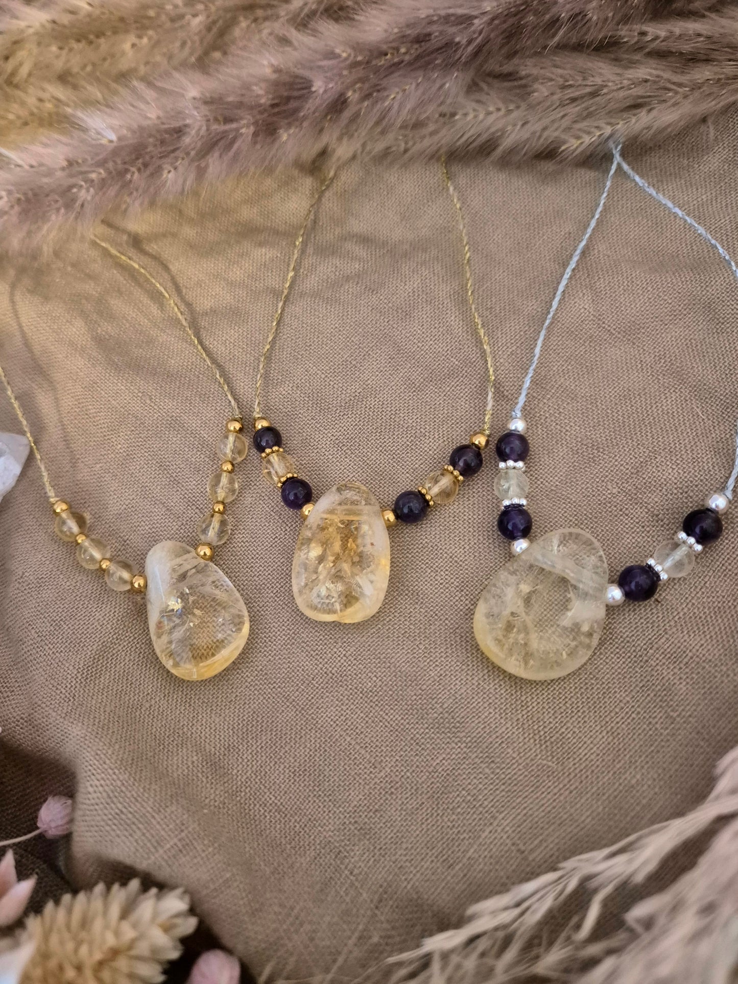 🚚Strahle wie du bist Kette Citrin&Amethyst