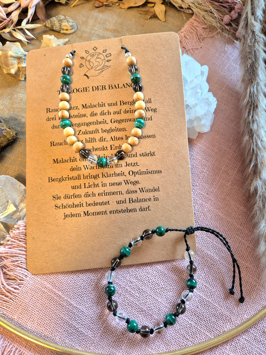 Mala Armband - Mini- Mala fürs Handgelenkt TRILOGIE DER BALANCE Gold/Silber