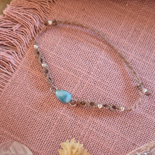 Larimar Makrameearmband