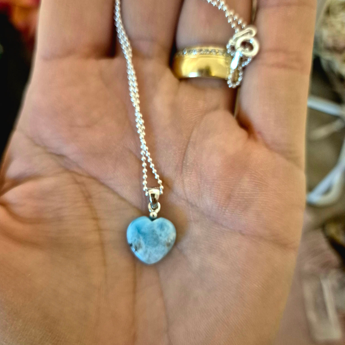 LARIMAR HERZ Anhänger/Charm für Mix & Match Ketten – beidseitig tragbar und individuell kombinierbar