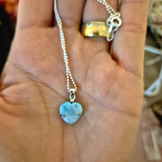 LARIMAR HERZ Anhänger/Charm für Mix & Match Ketten – beidseitig tragbar und individuell kombinierbar