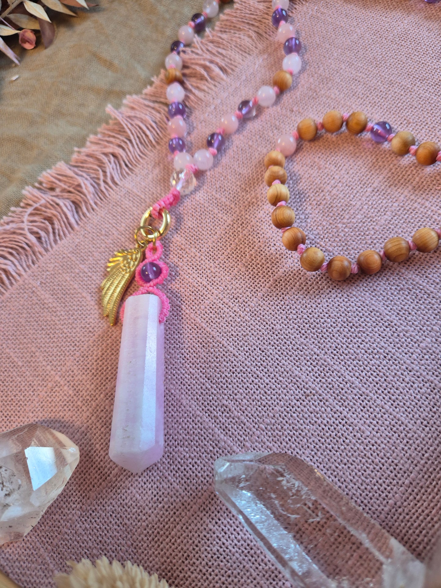Mala FEE - MITTEL mit sehr seltener Pink Arragonit Spitze
